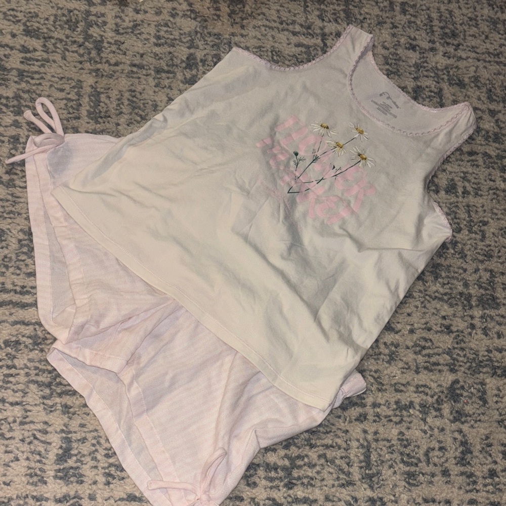 Art Class Pink and White Kids Pajama Set